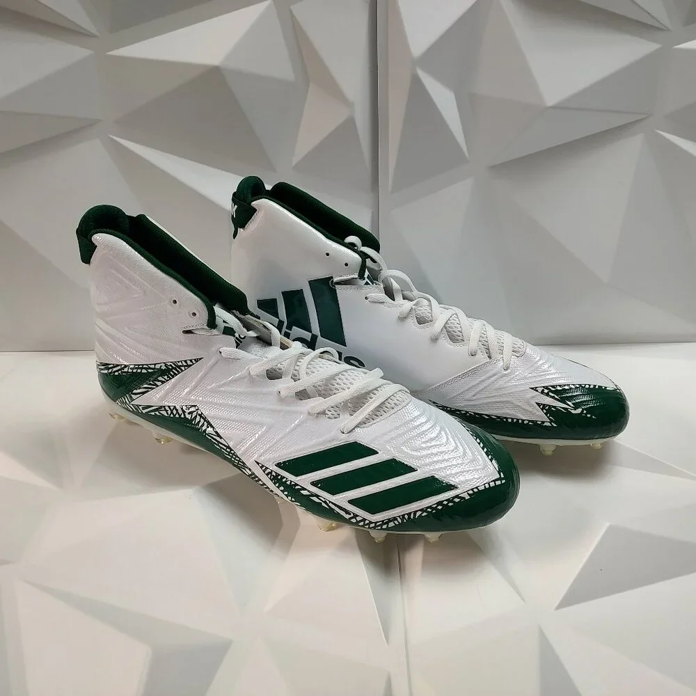 Adidas Mens Football Cleats 16 White Green Shoe Lacrosse Freak X Carbon High - Picture 8 of 13